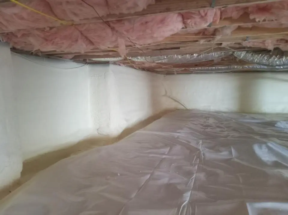 Crawl space encapsulation with closed-cell spray foam for Metal Roof Coating in Whitestown